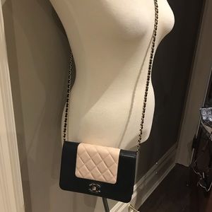 Authentic Chanel two-tone crossbody bag